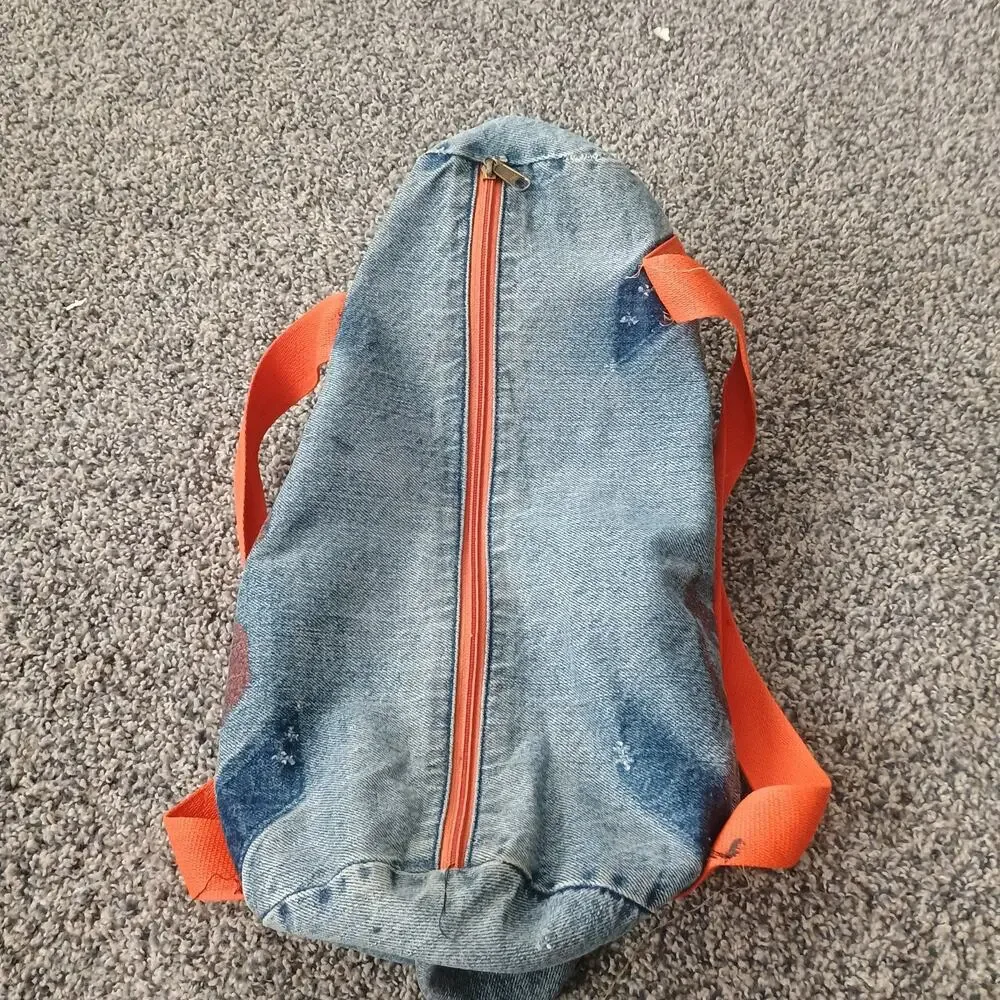 Lee Jeans Leggett Vintage 70s 80s Faded Denim Small Gym Duffle Bag Distressed